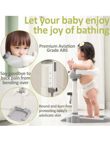 Soporte de Ducha para Bebés Verde - Altura Ajustable y Antideslizante