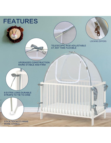 Red de Seguridad para Cuna Baby & Beyond - Malla Transparente 132x71 cm