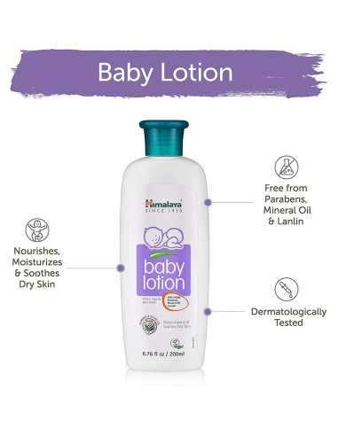 Loción para Bebés Himalaya 200 ml con Aceite de Oliva y Almendra