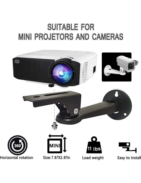 Soporte de Pared para Proyector 2-Be-Best Ajustable 360 Negro Soporte de Pared para Proyector 2-Be-Best Ajustable 360 Negro