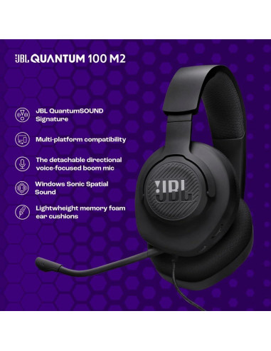 Auriculares Gaming JBL Quantum 100M2 con Micrófono Desmontable