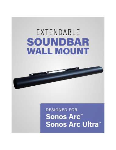 Soporte de pared para barra de sonido SANUS OSSAWM1-B2 - Ajustable 12.7 cm - Negro