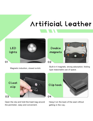 Basurero LED Inteligente BWBWND para Auto Beige Impermeable