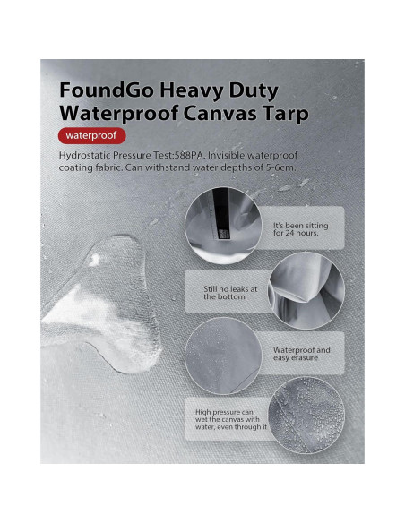 Lona Tarp Impermeable FoundGo 1.83x2.44m 22 Mil Gris Lona Tarp Impermeable FoundGo 1.83x2.44m 22 Mil Gris