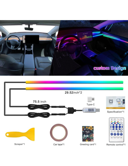 Luces LED de Tira Interior MAODANER Dreamcolor 2 en 1 150 cm Luces LED de Tira Interior MAODANER Dreamcolor 2 en 1 150 cm