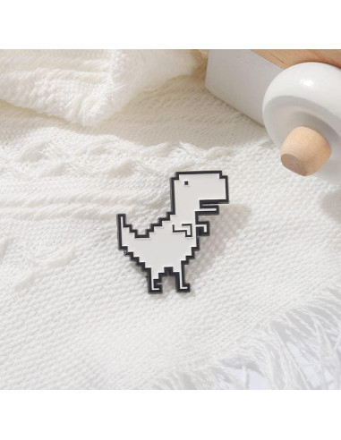 Pin de Esmalte Dinosaurio Pixel PUYA - Joyería Divertida 5cm