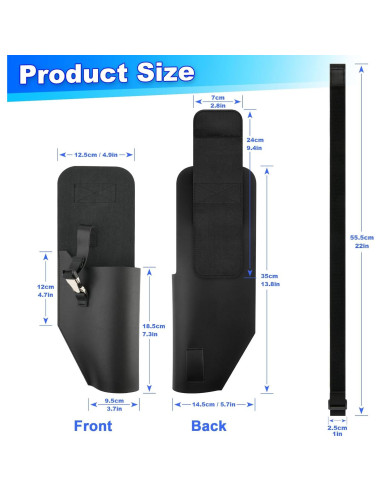 Funda de Blaster Easecos de Cuero PU Ajustable para Pierna