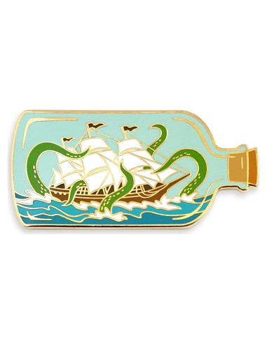 Pin de Solapa Esmalte Barco en Botella Pinsanity 4.45cm