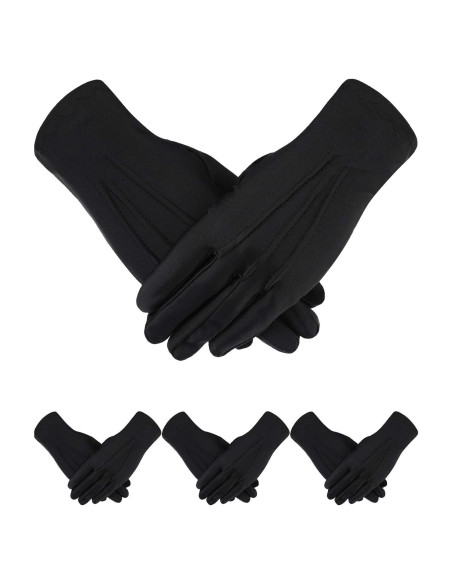 Guantes de Vestir Negros Sumind 4 Pares Spandex Adulto Guantes de Vestir Negros Sumind 4 Pares Spandex Adulto