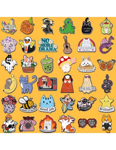 Conjunto de 50 Pines de Esmalte SINCCO para Mochilas y Sombreros Conjunto de 50 Pines de Esmalte SINCCO para Mochilas y Sombreros