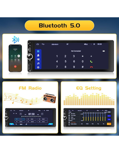 Estéreo de Coche Lussuvox UN 9540C 7" Bluetooth CarPlay Android Auto Estéreo de Coche Lussuvox UN 9540C 7" Bluetooth CarPlay Android Auto