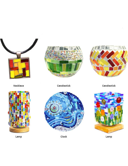 Azulejos de mosaico de vidrio Esweny 400g colores surtidos Azulejos de mosaico de vidrio Esweny 400g colores surtidos