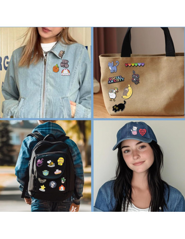 Conjunto de 50 Pines de Esmalte SINCCO para Mochilas y Sombreros