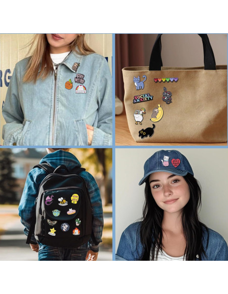 Conjunto de 50 Pines de Esmalte SINCCO para Mochilas y Sombreros Conjunto de 50 Pines de Esmalte SINCCO para Mochilas y Sombreros