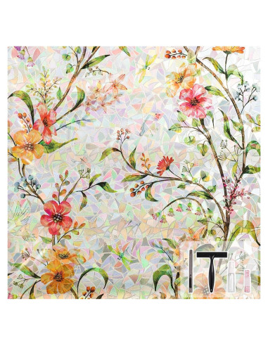 Película de Privacidad NINETREX 44.5x200cm Anti UV Flor Galsang