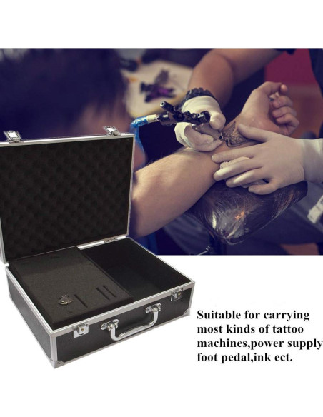 Caja de Maquillaje para Tatuajes Yuelong Negra 32x24x13 cm Doble Cerradura Caja de Maquillaje para Tatuajes Yuelong Negra 32x24x13 cm Doble Cerradura