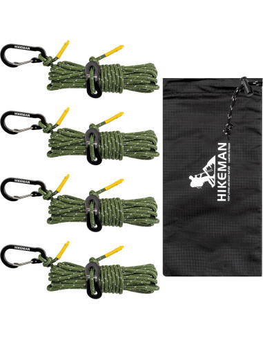 Cuerda Reflectante HIKEMAN 4M 3mm con Ajustadores Aluminio