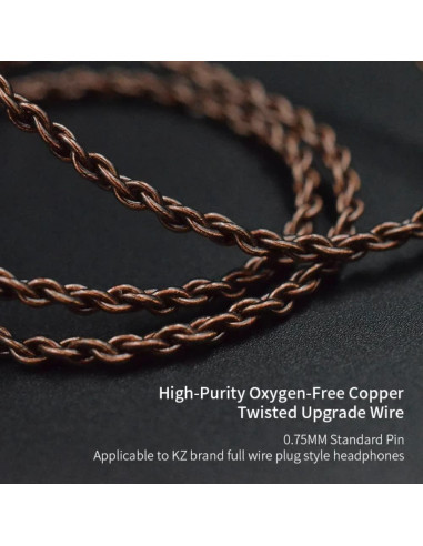 Cable de Reemplazo KZ 2PIN 3.5mm Cobre 4 Núcleos 1.2m