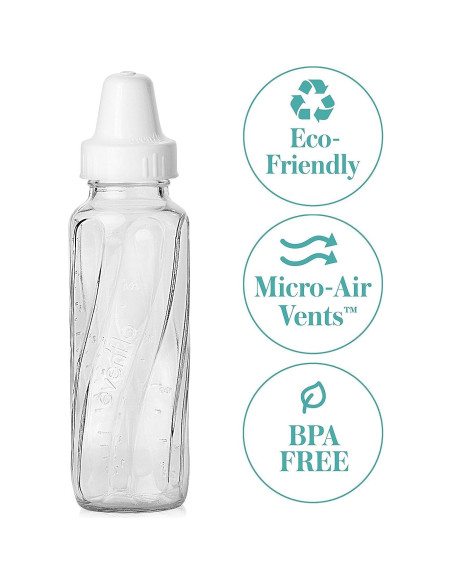 Botella de vidrio Evenflo Feeding 240 ml, paquete de 6 Botella de vidrio Evenflo Feeding 240 ml, paquete de 6