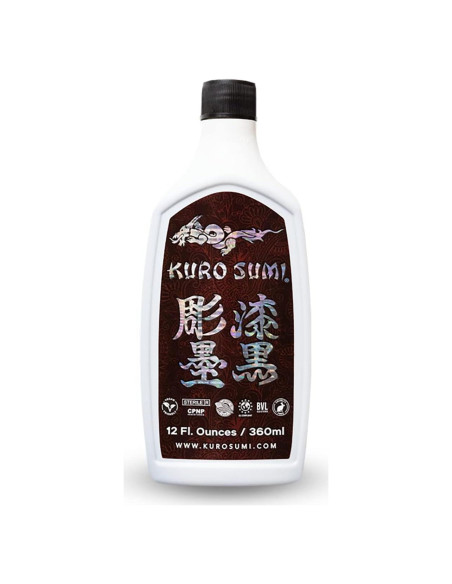 Tinta de Tatuaje Kuro Sumi 355 ml Negra Profesional Vegana Tinta de Tatuaje Kuro Sumi 355 ml Negra Profesional Vegana