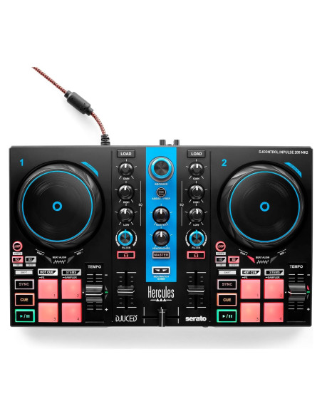 Controlador DJ Hercules DJControl Inpulse 200 MK2 Azul 2 Canales Controlador DJ Hercules DJControl Inpulse 200 MK2 Azul 2 Canales