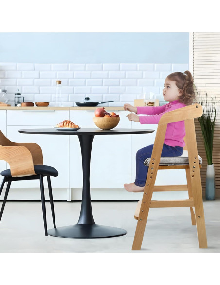 Silla Alta Ajustable PandaEar para Niños - Madera Natural Silla Alta Ajustable PandaEar para Niños - Madera Natural
