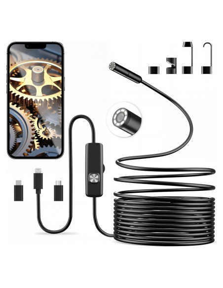 Cámara Endoscópica HD 1920P Medetayi 5m con Luz LED Ajustable Cámara Endoscópica HD 1920P Medetayi 5m con Luz LED Ajustable