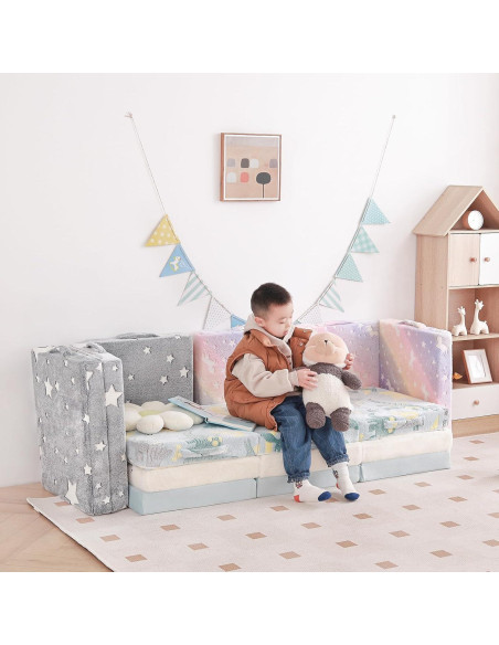 Colchón Plegable Tiita para Niños Dinosaurio Azul 145x56 cm Colchón Plegable Tiita para Niños Dinosaurio Azul 145x56 cm