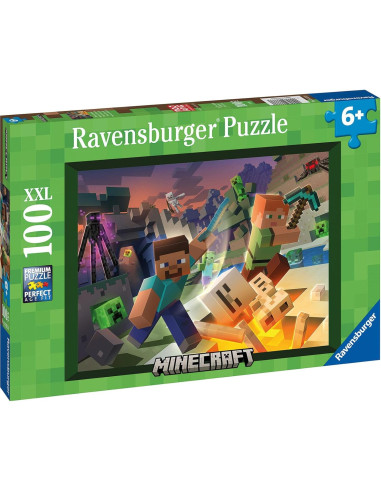 Rompecabezas Ravensburger Monster Minecraft 100 Piezas XXL