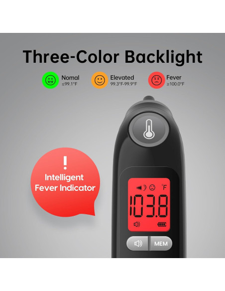 Termómetro de oído Femometer Family LCD Negro, 1s, 30 memorias Termómetro de oído Femometer Family LCD Negro, 1s, 30 memorias