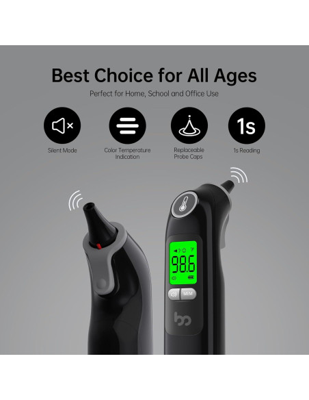 Termómetro de oído Femometer Family LCD Negro, 1s, 30 memorias Termómetro de oído Femometer Family LCD Negro, 1s, 30 memorias