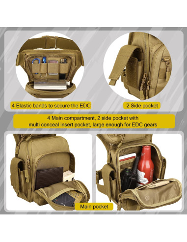 Mochila Táctica para Pierna Protector Plus Negra 24x33.8cm