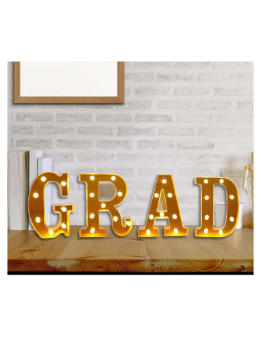 Luces de Graduación SVNVIOZ LED Neón GRAD 21.5x18 cm Dorado