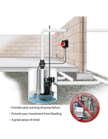 Alarma de Agua Alta Briidea para Tanque Séptico 110dB Alarma de Agua Alta Briidea para Tanque Séptico 110dB
