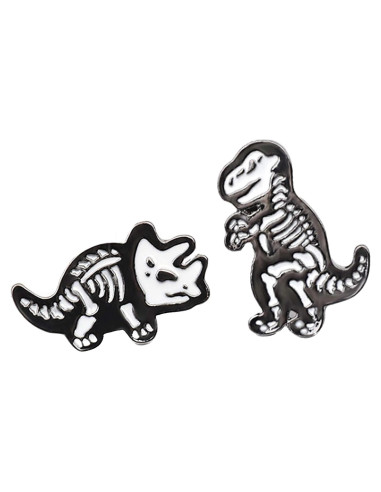 Conjunto de Pines de Esmalte ROFARSO - T-rex y Triceratops