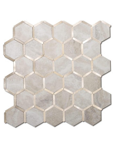 Azulejo Hexagonal Autoadhesivo STICKGOO 29.5x29.5cm Beige Metal
