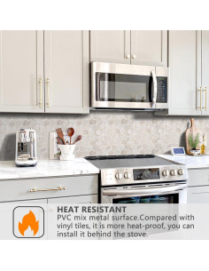 Azulejo Hexagonal Autoadhesivo STICKGOO 29.5x29.5cm Beige Metal 2