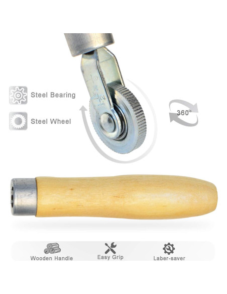 Rodillo de Parche para Neumáticos ITEQ 6mm Mango de Madera Rodillo de Parche para Neumáticos ITEQ 6mm Mango de Madera