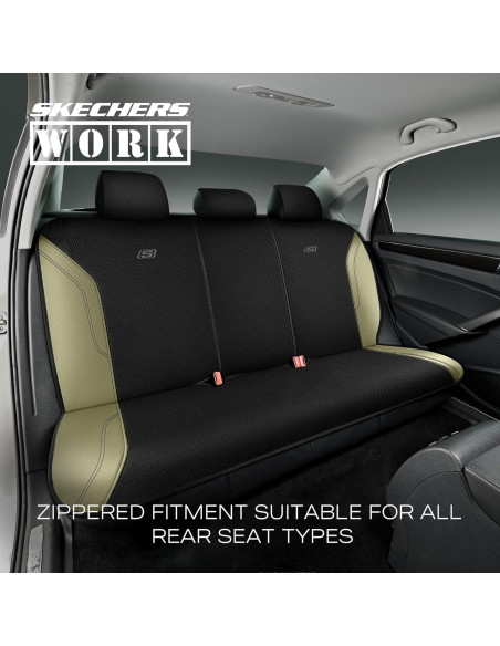 Funda de Asiento de Coche Skechers Work Beige y Negro Universal Funda de Asiento de Coche Skechers Work Beige y Negro Universal