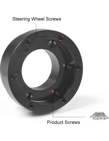 Volante de Carreras Dyno Racing 14" Negro con Adaptador 70mm Volante de Carreras Dyno Racing 14" Negro con Adaptador 70mm