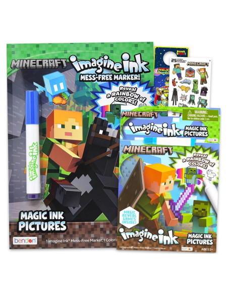 Conjunto de Libros para Colorear Minecraft Imagine Ink - 2 Pzs Conjunto de Libros para Colorear Minecraft Imagine Ink - 2 Pzs