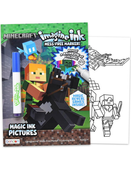 Conjunto de Libros para Colorear Minecraft Imagine Ink - 2 Pzs Conjunto de Libros para Colorear Minecraft Imagine Ink - 2 Pzs