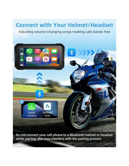 Pantalla de motocicleta Jelkuz 6.25" CarPlay 4K GPS Dual Cámara Pantalla de motocicleta Jelkuz 6.25" CarPlay 4K GPS Dual Cámara