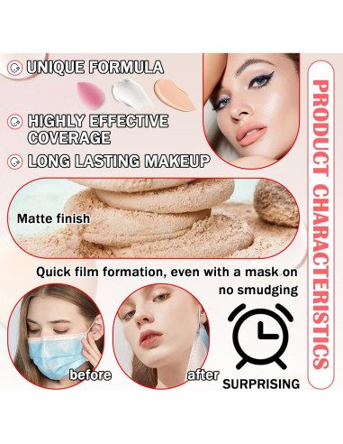 Base de Maquillaje Líquida Cambia de Color LingHaoLH + Set Completo