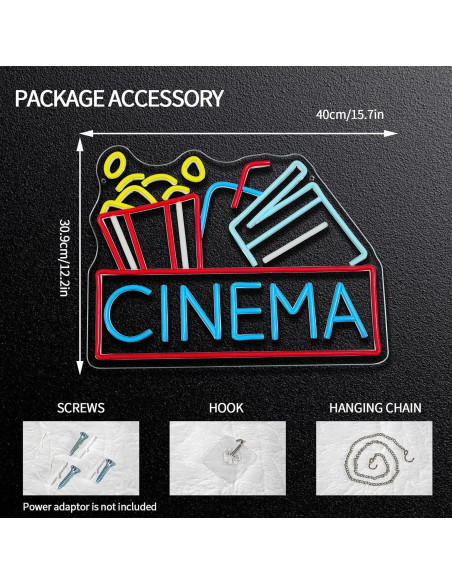 Cartel de Neón LED Regulable Cine Runalosa 40x31 cm Cartel de Neón LED Regulable Cine Runalosa 40x31 cm