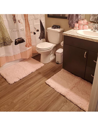 Alfombrilla de baño Sheepping Rosa 81.3x50.8 cm Antideslizante