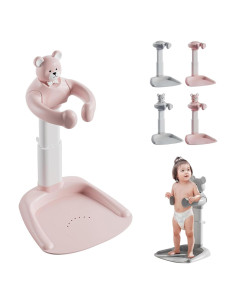 Soporte de Ducha para Bebés Ajustable Antideslizante Oso Gris