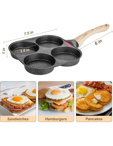 Sartén Antiadherente MyLifeUNIT para Freír Huevos 4 Tazas
