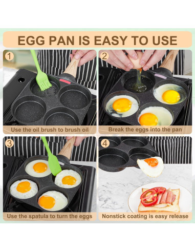 Sartén Antiadherente MyLifeUNIT para Freír Huevos 4 Tazas