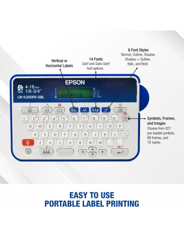 Fabricante de Etiquetas Portátil Epson LABELWORKS LW-K200PX